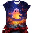 thumbnail image 6 of VKOYWKM Womens Halloween Short Sleeve T-Shirts Ghost Graphic Tees Casual Crew Neck Holiday Tshirts, 6 of 6