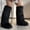 Black, variant on YTCAMLO Faux Fur Furry Snow Boots for Women Fashion Knee High Boots Round Toe Flat Winter Long Boots Comfortable Warm Outdoor