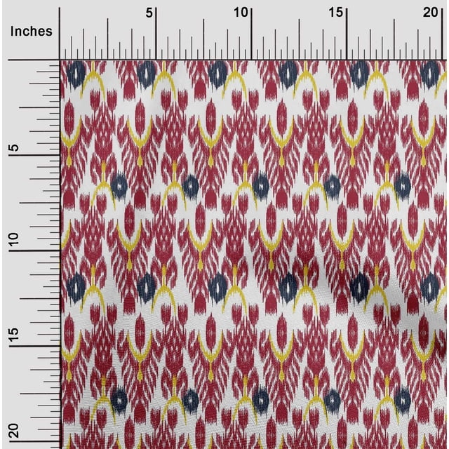 oneOone Silk Tabby Fabric Tree Style Ikat Print Fabric BTY 42 Inch Wide