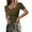 Army Green, variant on Women's Spring Summer Short Sleeve Tops Ribbed Henley Button Slim Fit Basic Casual T Shirts Blouse Clothing
