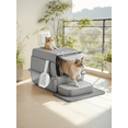 thumbnail image 6 of LEDREM Stainless Steel Cat Litter Box with Flip Lid and Litter Catcher, 2-Door Enclosed Litter Box for Cats up to 33 lb, Dove Gray, 6 of 6