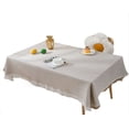 thumbnail image 1 of Wind and Linen Rectangular Tablecloth 70x51 Inch with Handcrafted Tassels for Long Tables, 1 of 6