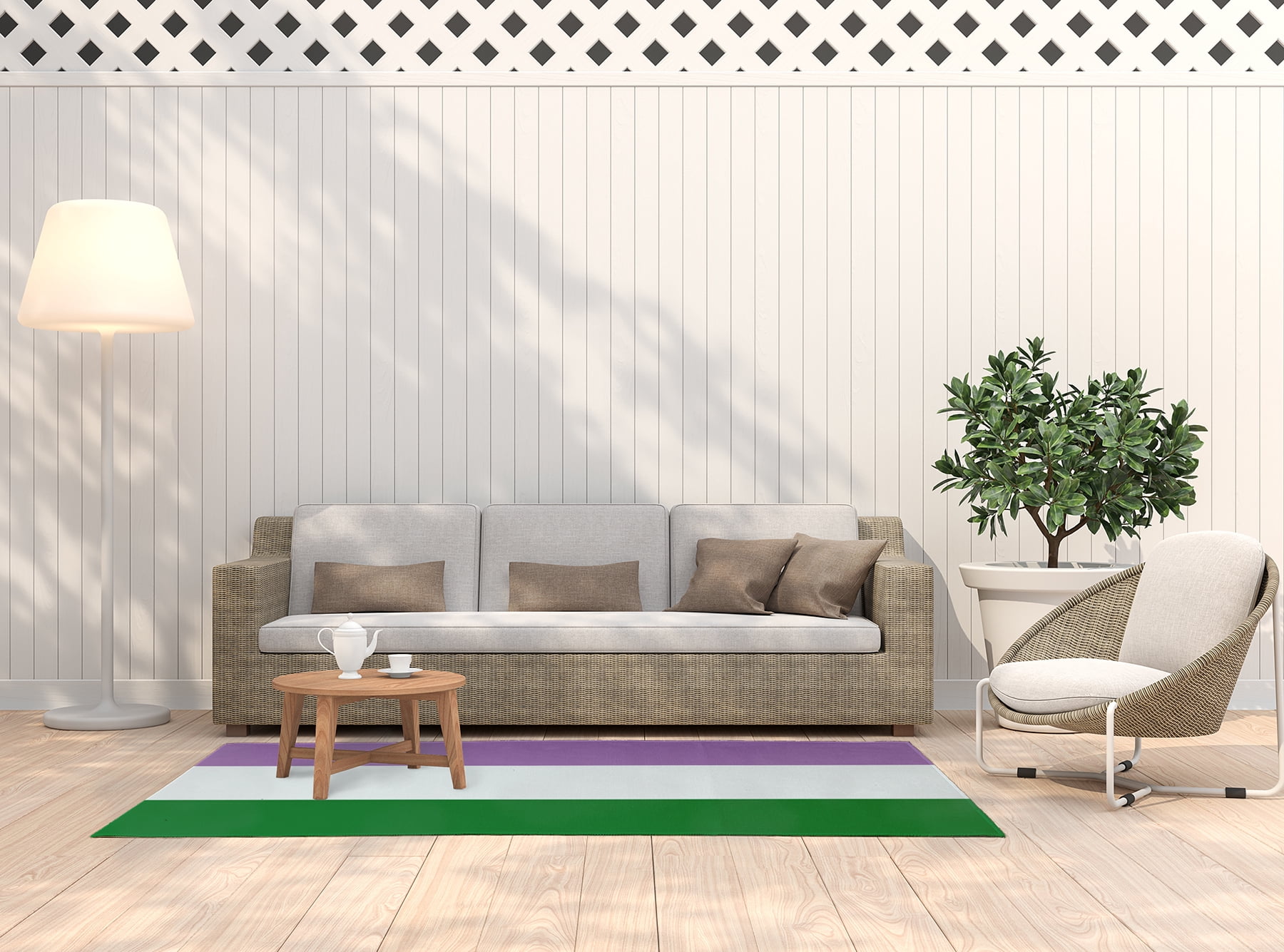Simply Daisy 5' x 7' Genderqueer Genderqueer Chenille Indoor/Outdoor Rug