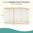 thumbnail image 4 of Aoodor Universal 12 x 12 ft. Gazebo Replacement Mosquito Netting Screen 4-Panel Sidewalls with Double Zipper for Patio Backyard Deck and Lawns (Only Netting), 4 of 9