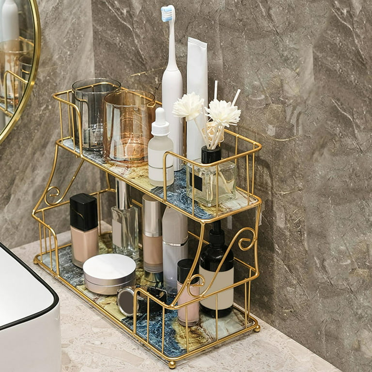 Bathroom Organizer Shelf, Makeup Storage Rack, Countertop Holder, Vanity River, Size: 35cmx25.5cmx15cm