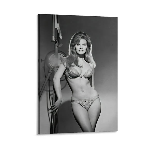 American Film Actresses Raquel Welch Black And White Sexy Poster Home Decor Poster Wall Art Hanging Picture Print Bedroom Decorative Painting Posters Room Aesthetic 16x24inch(40x60cm)