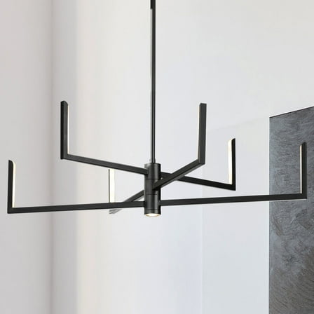 Luxury Cosmopolitan Chandelier, Matte Black, UHP4823