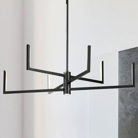 Luxury Cosmopolitan Chandelier, Matte Black, UHP4823