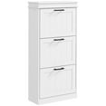 thumbnail image 1 of HOMCOM Armoire à Chaussures Étroite avec Tiroirs Basculants et Tablette Ajustable, Blanc, 1 of 10