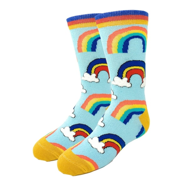 OoohYeah Kids Cute Novelty Funny Crew Socks for Girls & Boys, It's a Rainbow