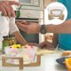thumbnail image 3 of EeaseMX 1 juego de ensaladera de vidrio resistente al calor con base de madera para servir alimentos, 3 of 8