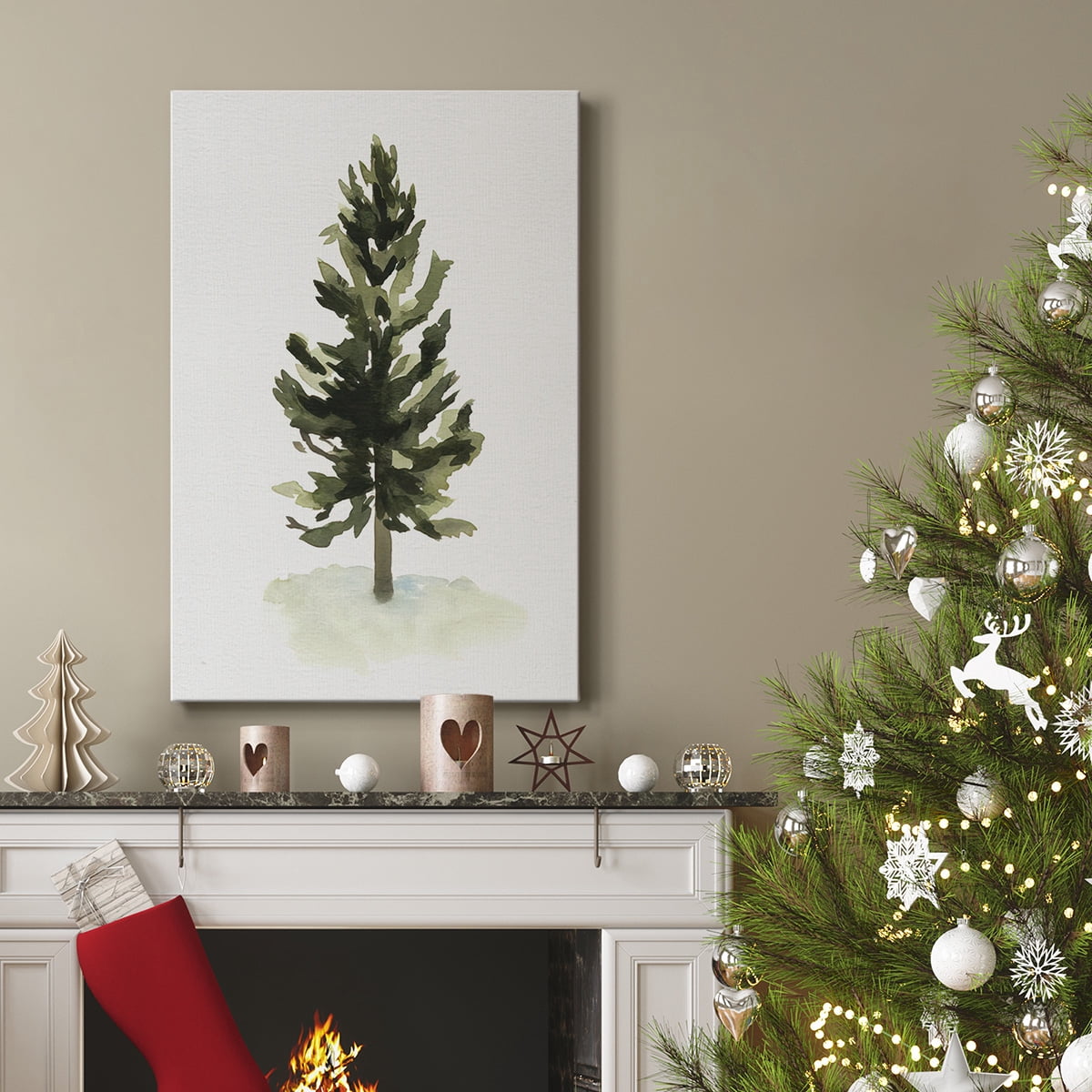Watercolor Pine I- Gallery Wrapped Canvas