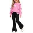 thumbnail image 4 of Cethrio Girls Casual Outfit Sets, Long Sleeve 2 Piece Princess Spring Fall Girls' Clothing Sets Size 10-12 Hot Pink, 4 of 7
