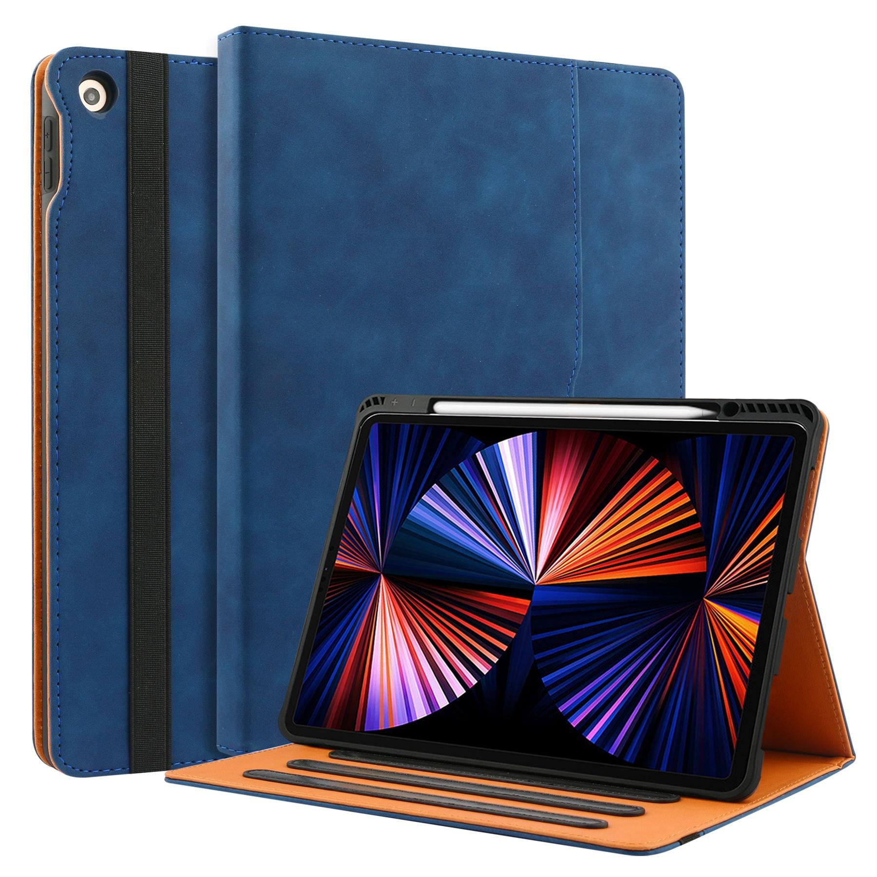 For iPad 10th Generation Case, iPad 10.9 Case Fits 10th 2022 10.9" Model with Pencil Holder and Card Pocket, Smart Cover Auto Wake/Sleep (Blue)