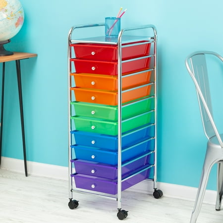 UPC: 0847539022147 | Honey Can Do 10-Drawer Multi-Color Rolling Cart Rainbow