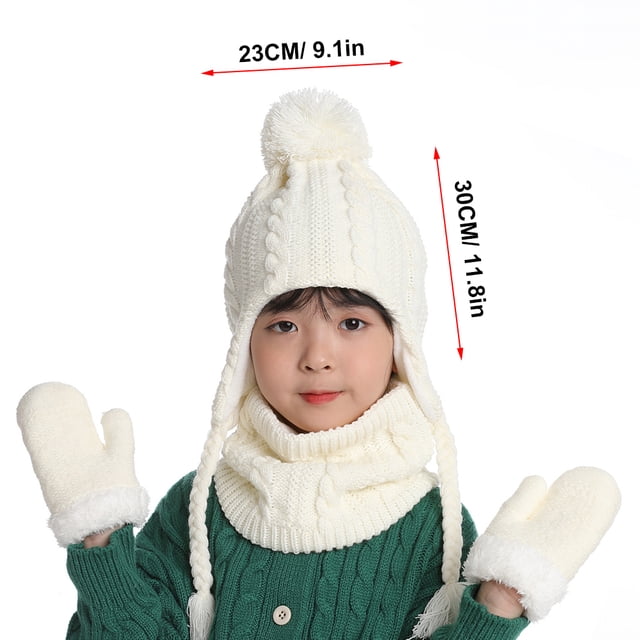 Conjunto de Gorro cálido NikouMX para Niños 3 piezas Invierno 2 a 5 años