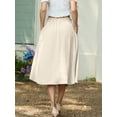 thumbnail image 5 of JWD Women's Skirts Flowy Maxi Skirt Summer Long Midi Length Casual Skirt Elegant Cool Dress with Pockets Ivory white XL, 5 of 10