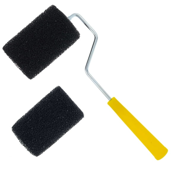 Custom Shop Paint Roller Frame with 2 - 4" x 1/4" Textured Bed Liner Roller Covers - For Roll-On Custom Coat Truck Bedliner Application, Create Texture Effect with Paint & Non-Skid Coatings