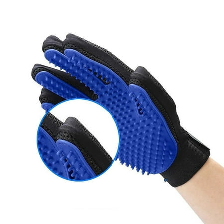 Pet Grooming Glove Dog Cat Gentle Deshedding Brush Massage Hair Fur Removal (Best Tool To Pick Up Dog Hair)