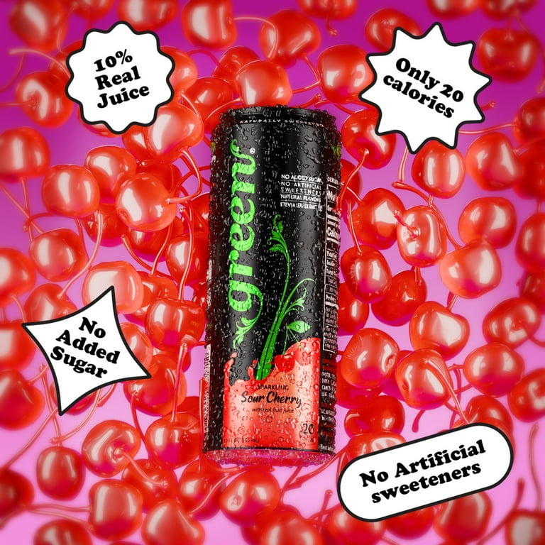 Green Sour Cherry - No Added Sugar, 10% Real Juice, 20 Calories