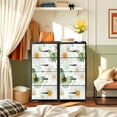 thumbnail image 6 of 4 Drawer Vertical Storage Dresser Abstract watercolor flowers butterfly Hand drawn with Wood Top Fabric Pull Drawers, 6 of 8