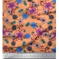 thumbnail image 1 of Soimoi Rayon Fabric Leaves & Floral Artistic Print Fabric by Yard 42 Inch Wide, 1 of 3