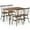 Walnut+Black-Brown, variant on Yardi Yard 5-Piece Dining Table Set for 4 with 360° Swivel Feet for Small Place-Grey Oak, Kitchen Dining Room Table Set for Dinette