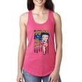thumbnail image 1 of Wild Bobby, Betty Boop America Land of the Free Home of the Brave Betty Boop Ladies Racerback Tank Top, Hot Pink, Large, 1 of 5