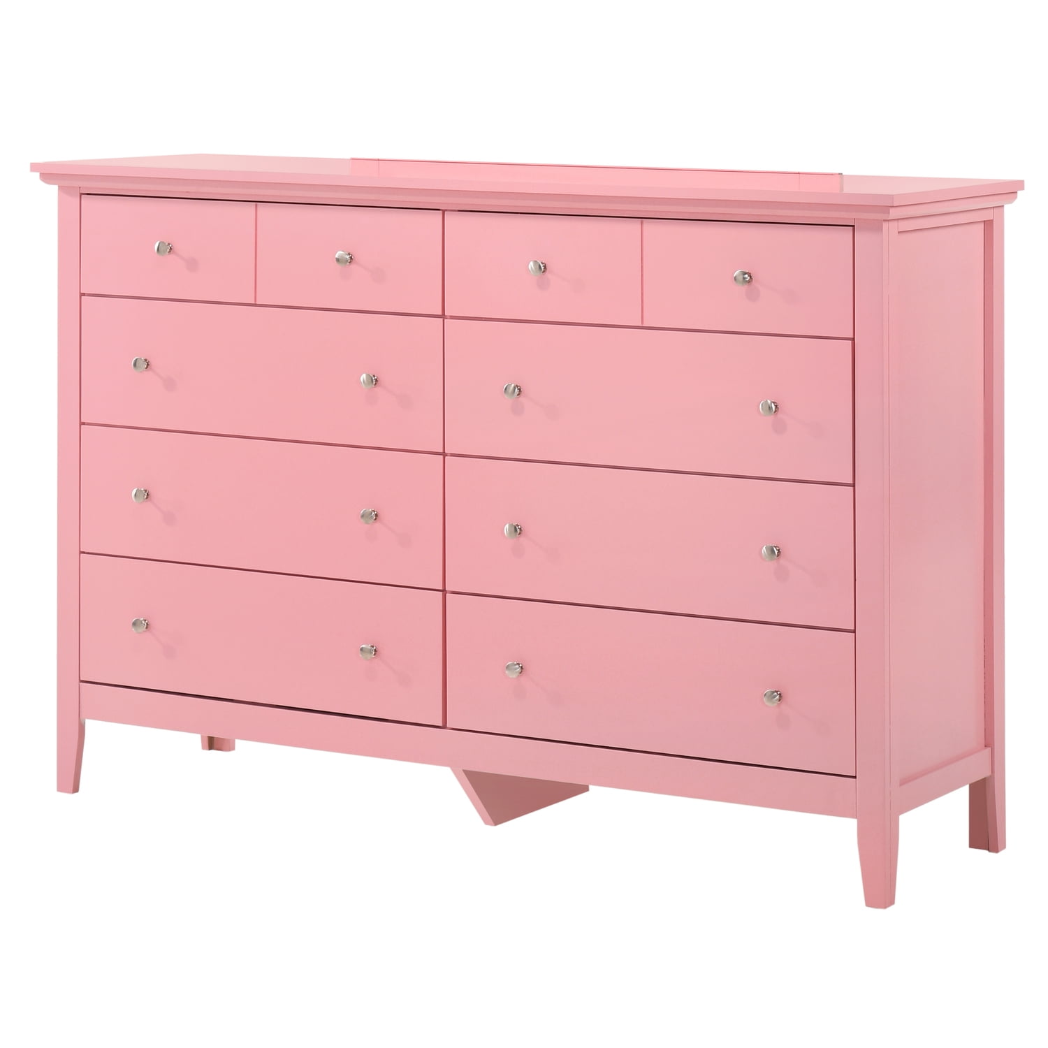 Glory Furniture Hammond 8 Drawer Dresser in Pink