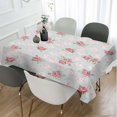 thumbnail image 2 of Pink Rose Tablecloth Decor Chic Flowers Romantic Vintage Style Spring Table Cloth Dining Room Kitchen Table Cover 60" X 84" Oblong/Rectangle, 2 of 5