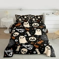 thumbnail image 2 of Feelyou Kawaii Ghost Pumpkin Queen Comforter Set, Happy Halloween Bedding Sets, Skeleton Spider Web Reversible Bedding Comforter Set, Luxury Bedroom Decor,3 Pieces, 2 of 8
