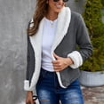 thumbnail image 6 of TAGOLD Womens Coats,Women's Autumn/Winter Solid Color Cardigan Plush Lapel Coat Tops, 6 of 6