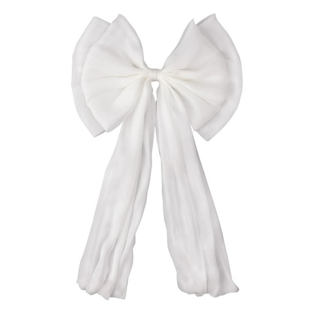 Christmas Double-Layer Oversized Bow With Flowing Tails Statement Hanging Decoration For Trees Banisters And Mantels