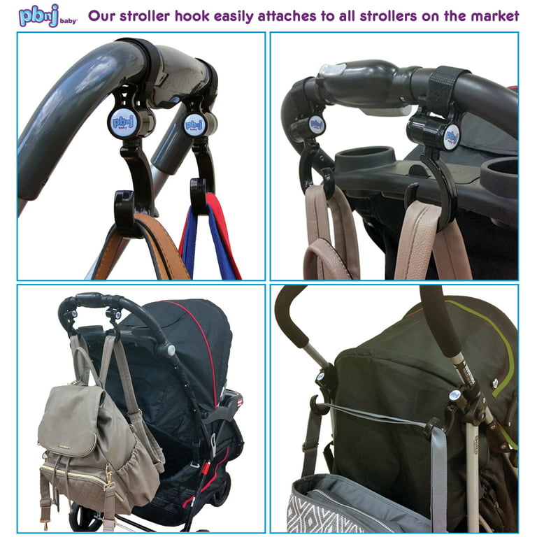 PBnJ baby Stroller Hook 2 Pack Organizer Clip Travel Purse