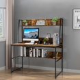 thumbnail image 4 of Costway 47'' Computer Desk w/ 3 Storage Cubes & Open Bookcase Home Office Rustic Brown, 4 of 9
