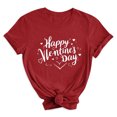 thumbnail image 4 of AGWOLF Valentines Day Shirts for Women Funny Happy Valentines Day Graphic Tees Casual Short Sleeve Crewneck Tops Cute Heart Print Tshirts, 4 of 5