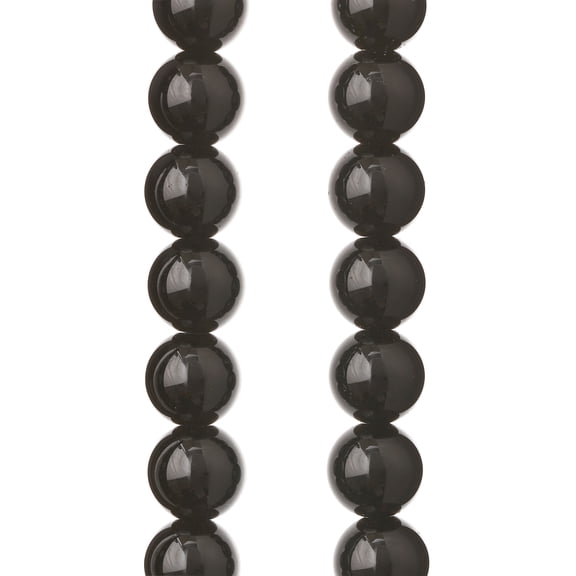 Bead Landing Black Jasper Round Beads, 10mm, 12 Pack