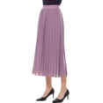 thumbnail image 3 of MixMatchy Women's Elastic High Waisted Wide Pleated A-Line Long Skirt, 3 of 6