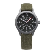 Ratio Quest Mens Field Watch Sapphire Canvas Strap Khaki Green Dial Quartz RTQ029 100M Lewis And Clark Edition