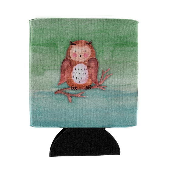 Carolines Treasures BB7443CC Brown Owl Watercolor Can or Bottle Hugger  Can Hugger multicolor