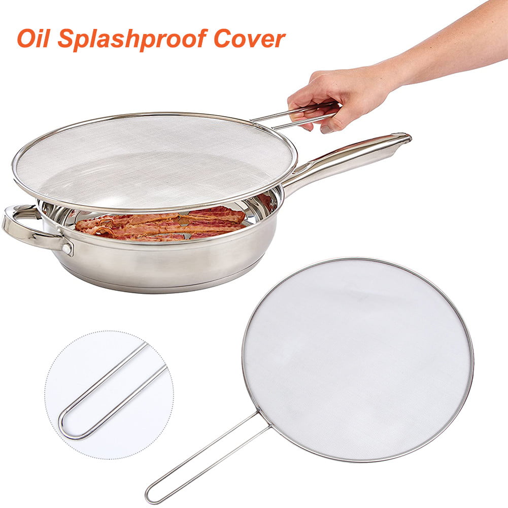 Frying Pan Cover Splash Guard Cooking Oil Hot Food Splatter Screen Kitchen Mesh 