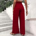 thumbnail image 7 of SELONE Palazzo Pants for Women Petite Dressy High Waist Polyester Go Out Pants Ankle Length Baggy Athletic Pants Red L, 7 of 7