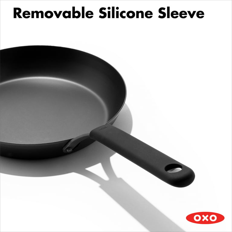 OXO Obsidian Carbon Steel 12 BBQ Frypan with Silicone Sleeve