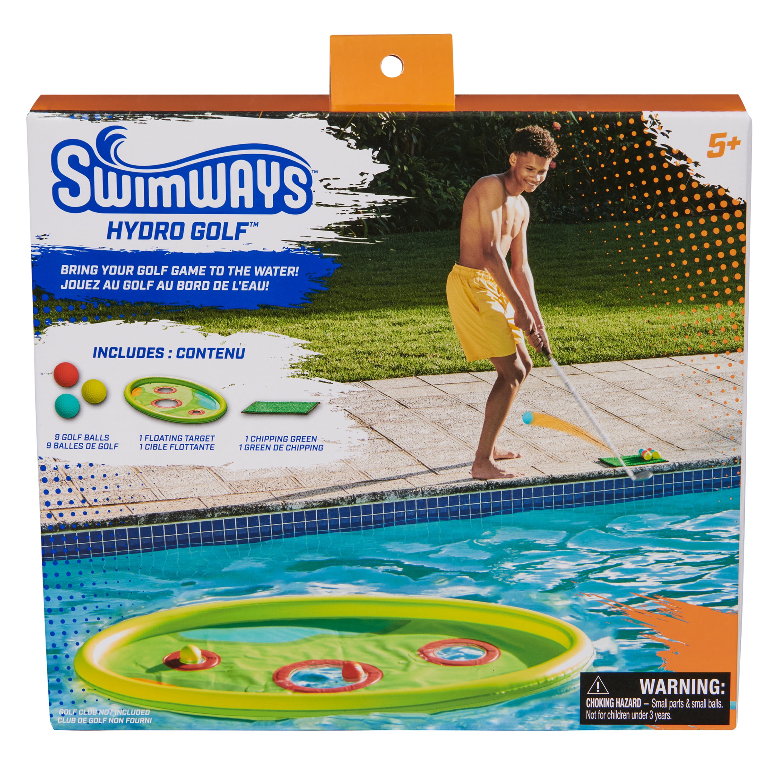 Swimways Hydro Golf, Pool Toys for Kids and Adults, Floating Swimming Pool Game with Golf Balls and Chipping Green, Outdoor Toys for Kids Aged 5 & Up
