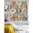 thumbnail image 3 of Vintage Boho Sheer Curtains 63 Inch Length 2 Panels Set, Chic Farmhouse Neutral Morocco Geometric Voile Window Treatment Rod Pocket Curtains Sheers Drapes for Bedroom/Living Room/Kitchen 52x"63"x2, 3 of 7