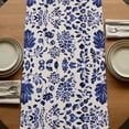 thumbnail image 5 of Blue Spring Floral 70 Inch Table Runner, Summer Flowers Farmhouse Rustic Farmhouse Dresser Scarf Cotton & Linen Tablerunner for Dining/Kitchen Island/Holiday Party Décor 13" x 70", 5 of 9