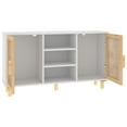 thumbnail image 3 of vidaXL Sideboard White 105x30x60 cm Solid Wood Pine and Natural Rattan, 3 of 5