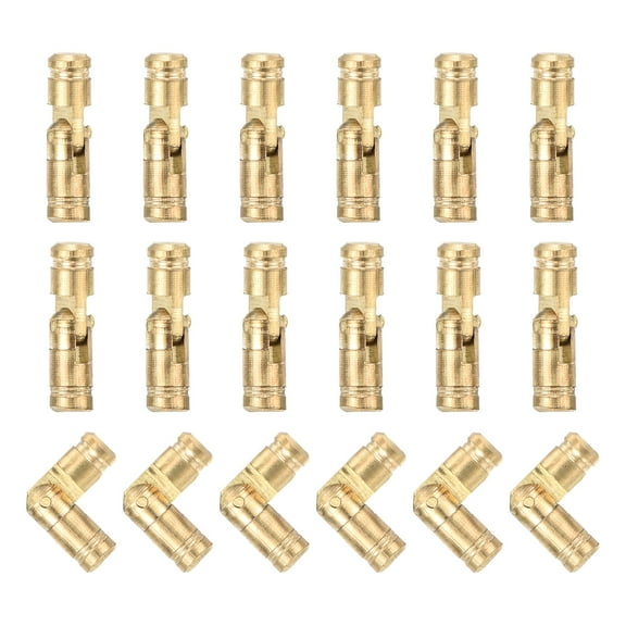 Uxcell 18pack Invisible Brass Barrel Hinge, 15x4mm Concealed Hinges, Folding Support Cylindrical Hidden Barrel Hinges