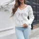 thumbnail image 4 of HongQid Women's V Neck Long Sleeve Pullover Sweater Lightweight Knit Sweaters Novelty Sweaters, 4 of 9