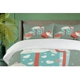 thumbnail image 4 of Ambesonne Christmas Duvet Cover Set, Santa Bear Carry a Gift, 2-Calking, Peacock Green and Multicolor, 4 of 7